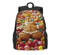 HUIopq Gingerbread Man Candy Print Large Capacity Unisex Backpack Travel Daypack For Commuting Work Outdoor Adventure