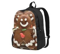 HUIopq Gingerbread Man Candy Print Large Capacity Unisex Backpack Travel Daypack For Commuting Work Outdoor Adventure