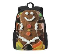 HUIopq Gingerbread Man Candy Print Large Capacity Unisex Backpack Travel Daypack For Commuting Work Outdoor Adventure