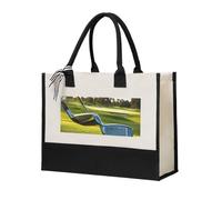 HUIopq Golf Club Print Tote Bag Eco-Friendly Large Capacity For Beach Travel Office Canvas Present Bags