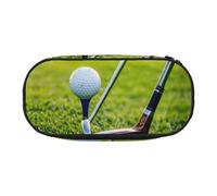 HUIopq Golf Court Print Large Capacity Pencil Bag Versatile Pen Case School Office Makeup Travel Accessory