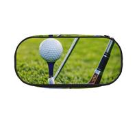 HUIopq Golf Court Print Large Capacity Pencil Bag Versatile Pen Case School Office Makeup Travel Accessory