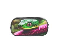 HUIopq Green Snake Print Clear Pencil for Travel Office Transparent Stationery Organizer Pouch Storage Bag