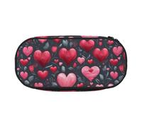 HUIopq Happy Valentine's Day Print Large Capacity Pencil Bag Versatile Pen Case School Office Makeup Travel Accessory