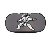 HUIopq Karate-Highkick-Icon Print Large Capacity Pencil Bag Versatile Pen Case School Office Makeup Travel Accessory