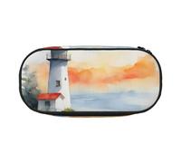 HUIopq Lighthouse Print Large Capacity Pencil Bag Versatile Pen Case School Office Makeup Travel Accessory