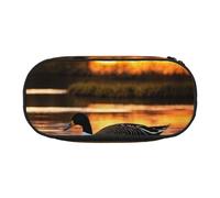 HUIopq Loon Nature Bird Print Large Capacity Pencil Bag Versatile Pen Case School Office Makeup Travel Accessory