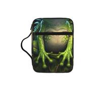 HUIopq Peace Frog Tree Print Adults Bible Storage Bag Waterproof Cover for Church Worship Travel Daily Carry