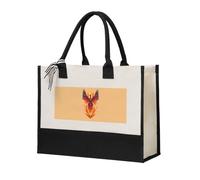 HUIopq Phoenix Print Tote Bag Eco-Friendly Large Capacity For Beach Travel Office Canvas Present Bags