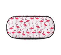 HUIopq Pink Flamingo Pattern Print Large Capacity Pencil Bag Versatile Pen Case School Office Makeup Travel Accessory