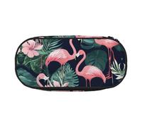 HUIopq Pink Flamingo Print Large Capacity Pencil Bag Versatile Pen Case School Office Makeup Travel Accessory