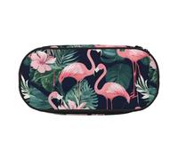 HUIopq Pink Flamingo Print Large Capacity Pencil Bag Versatile Pen Case School Office Makeup Travel Accessory