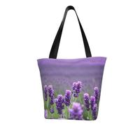 HUIopq Purple Lavender Colored Flowers Print Lightweight Summer Bag Tote Adjustable Strap Convenience Travel Beach Daily Use