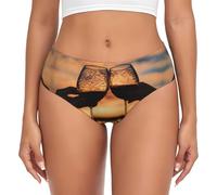 HUIopq Red Wine Glass Cheers Print Ladies Underwear Stretch Briefs Skin Friendly Panties Everyday Wear All Body Types