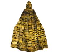 HUIopq Rustic Rocks Brick Wall Print Hooded Cloak Cosplay Costume Carnival Adults Parties Outdoor Themed Accessory Cape
