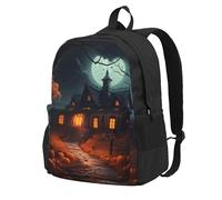 HUIopq Scary Halloween Print Large Capacity Unisex Backpack Travel Daypack For Commuting Work Outdoor Adventure