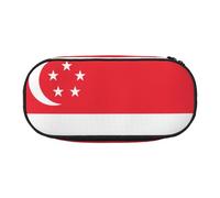 HUIopq Singapore Flag Print Functionality Pencil Case School Stationery Supplies Makeup Travel Daily Essentials