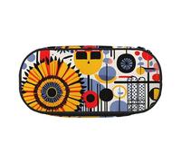 HUIopq Striped Abstract Colorful Print Large Capacity Pencil Bag Versatile Pen Case School Office Makeup Travel Accessory