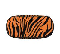 HUIopq Tiger Stripes Orange Pattern Print Large Capacity Pencil Bag Versatile Pen Case School Office Makeup Travel Accessory