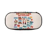 HUIopq Welcome to Switzerland Travel Print Large Capacity Pencil Bag Versatile Pen Case School Office Makeup Travel Accessory