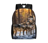 HUIopq Wolfs Print Backpack Men Women Stylish Large Capacity Travel Work Hiking Business Trip Camping