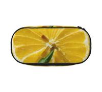HUIopq Yellow Lemon Print Large Capacity Pencil Bag Versatile Pen Case School Office Makeup Travel Accessory