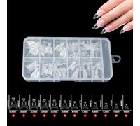Huipalon 120PCS Short Almond Nail Tips for Gel Extensions, Easy Handle French Tip False Nails for Salon, Acrylic Half Cover Matte Finish Soft Gel Nail Tips for French Nail Extensions, 12 Sizes