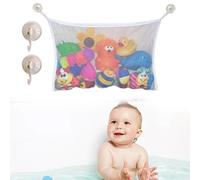 Huipalon Bath Toy Storage Net Bag Bath Toy Net with 4 Suction Cup Hooks Mesh Bathroom Toy Storage Bath Toy Holder Bath Toy Tidy Bath Toy Organiser Keep Your Bathroom Clean and Tidy