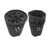 Huipalon Black Peg Bag for Washing Line with Hanger 20×28Cm Waterproof Clothes Peg Bag with Drawstring & Carabiner Hold Up to 200 Pegs Bucket Trim Peg Bags 7.8×11 Inch