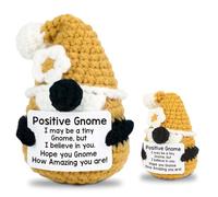 Huipalon Crochet Gnomes Positive Crochet Gnome Emotional Support Gifts Positive Gifts for Women Men Girls Boys Friends Coworkers Emotional Uplifting Support Birthday Gift