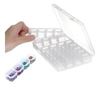 Huipalon Diamond Art Storage Box 28 Grids Bead Storage Box with Removable Compartments Beads Organiser for Art, DIY Crafts, Nail Gems 9.8 × 5.8 × 1.2 Inch