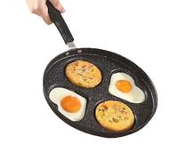 Huipalon Egg Pan 4 Egg Frying Pan Non Stick Heart and Circle Shapes Small Frying Pans for Breakfast Fried Eggs Omelette