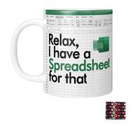 Huipalon Excel Mug Relax I Have a Spreadsheet for That Coffee Mug C Handle Funny Ceramic Cup Gift for Coworkers Accounting Boss Birthday Coffee Tea Mugs