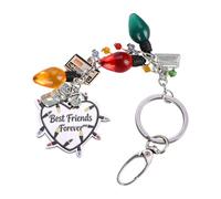 Huipalon Heart Keychain Light Bulb and Bicycle Friendship Keyring Best Friends Forever Keychain Friendship Gifts