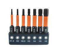 Huipalon Hex Bit Set 7 PCS Magnetic Allen Key Drill Bit Set H1.5/H2/H2.5/H3/H4/H5/H6 1/4" 6.35mm Hexagon Shank S2 Material Anti-Rust Alan Keys Sets for Drill