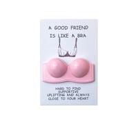 Huipalon Pink Bra Mini Gifts Pocket Hug Friend Gifts Thank You Gifts Bff Gifts for Women Funny Birthday Gifts Handcraft Accessories Mini Decoration - A Good Friend Is like a Bra