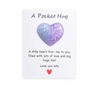 Huipalon Pocket Hug with Card Gradient Violet Heart Token Friendship Gifts for Women Pocket Hug Gift Good Luck Gifts Long Distance Relationship Gifts Thinking of You Gifts