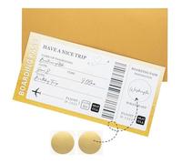 Huipalon Scratch Card Reveal, Travel Ticket Card with Envelope, Destination Personalised Card, Boarding Pass Scratch Card, Personalised Flight Ticket Boarding Pass Surprise Trip Surprise Gift 1Pcs
