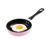 Huipalon Small Frying Pan 12cm Non-Stick Mini Frying Pan for One Egg Portable 4.7 Inch Camping Cooking Omelet Pan with Heat Resistant Handle for Gas Stove Induction Hob (Mini, Pink)