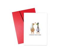 Huipalon Wedding Day Card with Envelope Funny Silly Goose Couple Wedding Greeting Cards Congratulations Wedding Engagement Card Celebration Blank Wedding Card Wedding Gifts Card for Bride and Groom