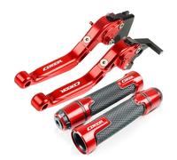 HUIPENPP for CB190R CB 190R 2015 2016 2017 2018 Motorcycle Extendable Brake Clutch Levers and Handlebar Hand Grips Ends Colorful Handles(Red)