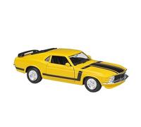 HUIPENPP for desktop decoration Alloy Die-casting Static Model Scale 1:24 For Ford Mustang BOSS 302 1970 Collection Car(Yellow)