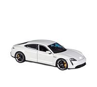 HUIPENPP for desktop decoration For Porsche Taycan Turbo S Static Die Cast Vehicles Model Car Decoration 1:24 Collectible Ornaments(White)