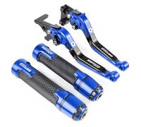 HUIPENPP for Suzuki GS500 1989-2005 2006 2007 2008 Motorcycle Extendable Brake Clutch Levers Handlebar Hand Grips Ends Colorful Handles(Blue)