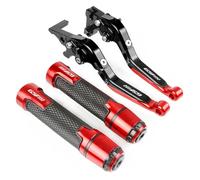 HUIPENPP for Suzuki GSF650 2007 2008 2009 2010 2011 2012 2013 2014 2015 Motorcycle Brake Clutch Levers Handlebar Hand Grips Colorful Handles(Red)
