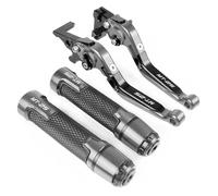 HUIPENPP for Yamaha MT25 MT-25 MT 25 2005 2006 Motorcycle Extendable Brake Clutch Levers Handlebar Hand Grips Ends Colorful Handles(Titanium)