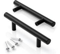 huipinghu 15-Pack 96mm Matt Black Cabinet Handles | Vintage Industrial Kitchen Handles | Rust-Proof Zinc Alloy - Easy Install for Kitchen Cabinets, Wardrobes & Drawers (96mm)