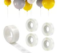 huipinghu 400 PCS Balloon Glue Dots Sticker, Removable Balloon Sticky Spots, Double Sided Extra Strong Glue Dots for Birthday Party Wedding Christmas Decorations and DIY Scrapbooking Craft (4 Rolls)