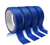 huipinghu Masking Tape for Painting 20m, 4 Rolls Premium General Purpose Decorating Tape for Painters, Decorators, DIYers, Stick Well and No Residue Left - 4 Rolls (Blue, 24mm)