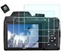 HUIPUXIANG Screen Protector for Nikon Coolpix B500 Camera (for Accessories), 0.3mm High Definition 9H Hardness Optical LCD Premium Glass Protective Cover [3+1 Pack]